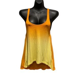 Divided Size 4 Ombré Colored Front Tank Top with Sheer Back.
